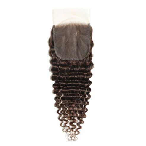 #2 Color 5x5 Transparent Lace Deep Wave Closure