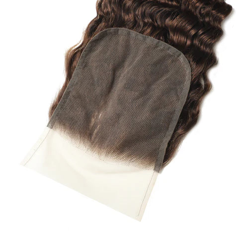#2 Color 5x5 Transparent Lace Deep Wave Closure