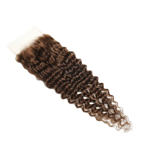 #4 Color 5x5 Transparent Lace Deep Wave Closure