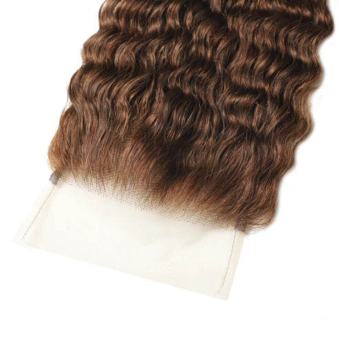 #4 Color 5x5 Transparent Lace Deep Wave Closure