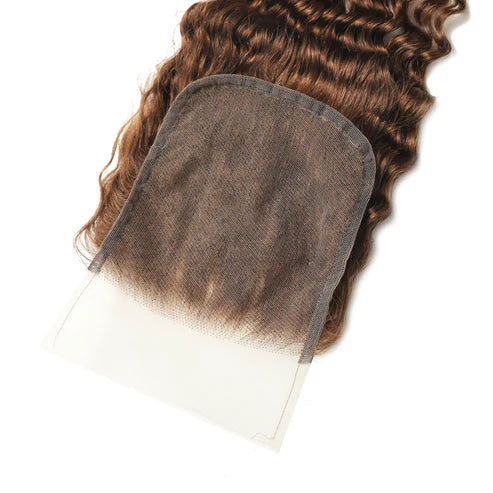 #4 Color 5x5 Transparent Lace Deep Wave Closure