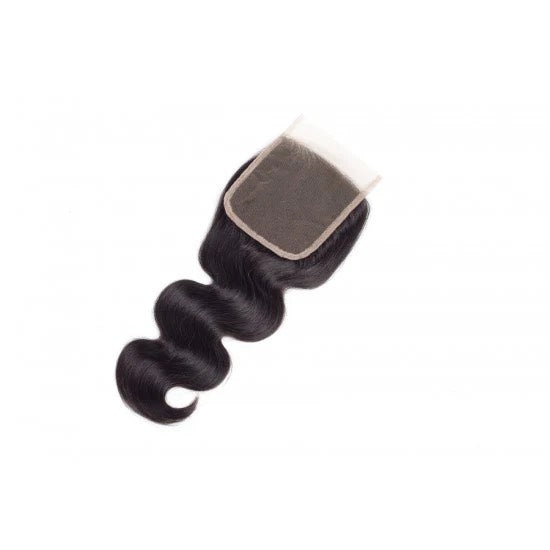 4x4 Transparent Lace Body Wavy Closure