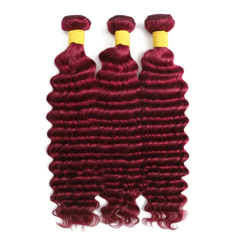Burgendy Color Deep Wave Bundle