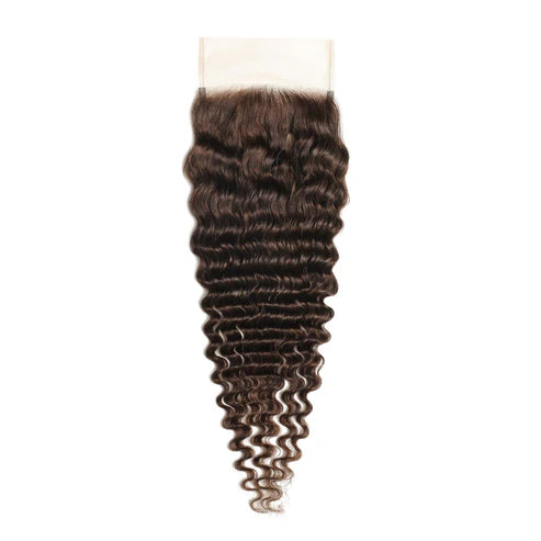 #2 Color 5x5 Transparent Lace Deep Wave Closure