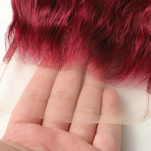Burgundy 5x5 Transparent Lace Deep Wave Closure