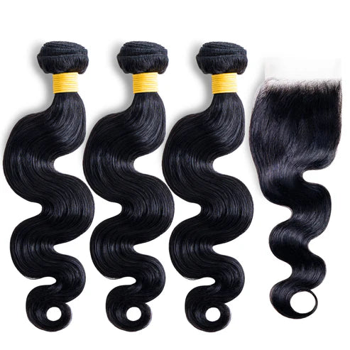 Premium Virgin Body Wave 3 Bundles With Closure