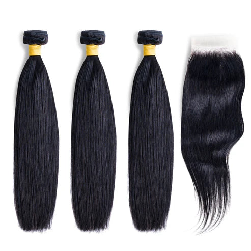 Premium Virgin Straight 3 Bundles with closure